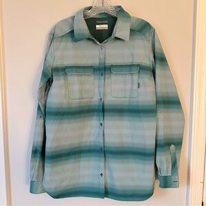 Columbia Omni-Wick Shirt Mens Large L Green Button Down Striped
Outdoor Hiking